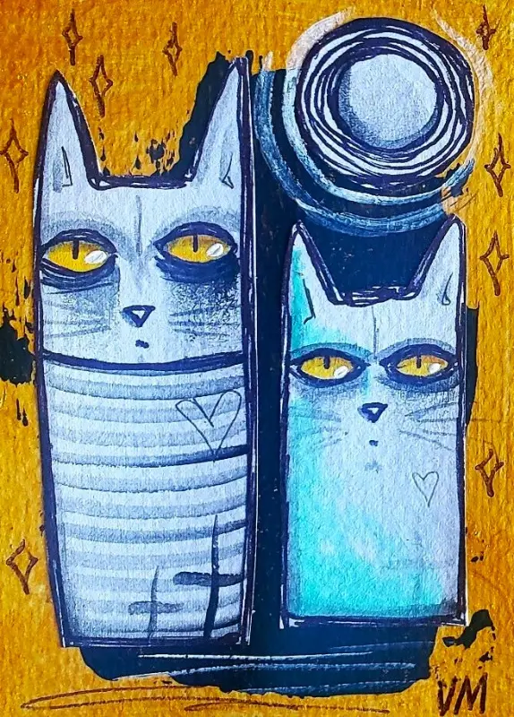 Broken Toyland ACEO ATC ooak originals number 132 aceo art card