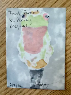 Frog Prince aceo art card thumbnail 2