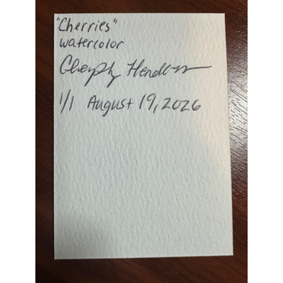 Cherries aceo art card thumbnail 2