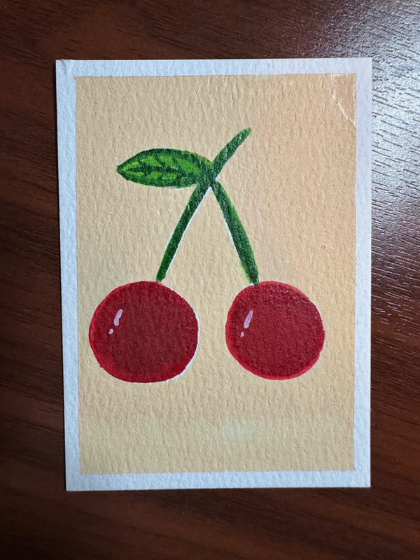 Cherries aceo art card