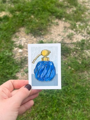 Vintage Glass Perfume Bottle aceo art card thumbnail 1