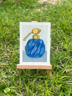 Vintage Glass Perfume Bottle aceo art card thumbnail 2