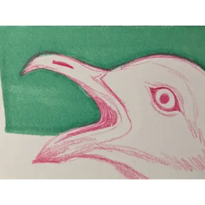 Screaming Seagull aceo art card thumbnail 1
