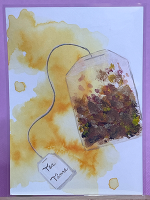 A Proper Tea Bagging aceo art card thumbnail 1
