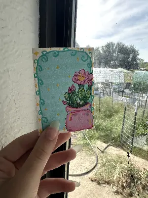 Flowering Cacti aceo art card thumbnail 2