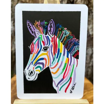 Ziggy the Zebra aceo art card thumbnail 2