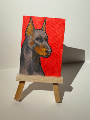 Dober aceo art card thumbnail 1