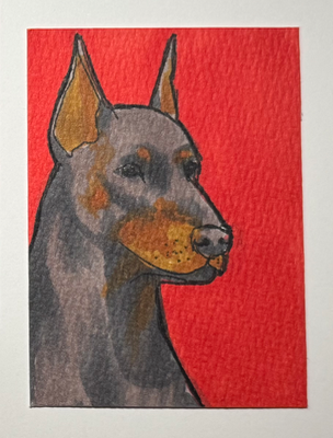 Dober aceo art card thumbnail 2