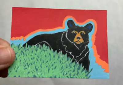 Twighlight Bear No. 4 aceo art card thumbnail 2
