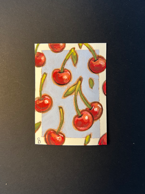 Cherry drop aceo art card thumbnail 2