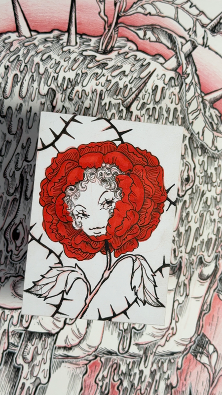 Full Rose aceo art card