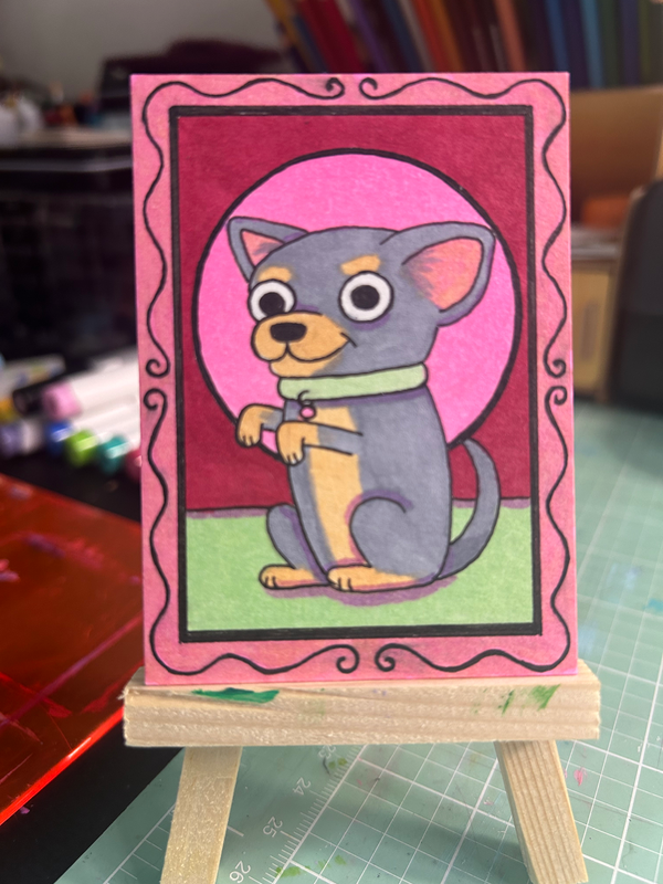 Sitting Pretty aceo art card