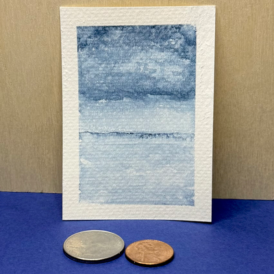 Indigo Sea aceo art card thumbnail 2