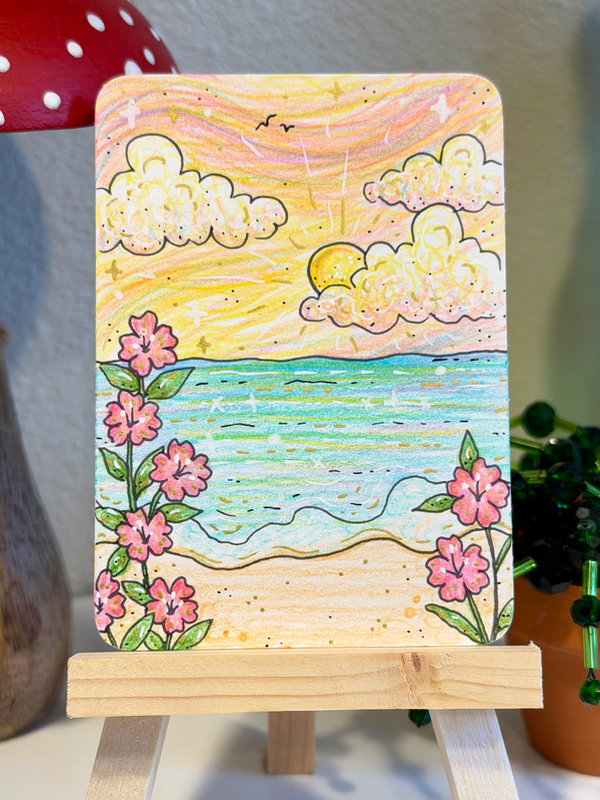 Hibiscus Sea aceo art card