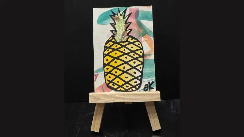 Pineapple aceo art card