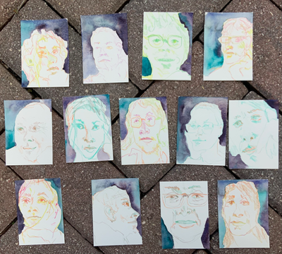 Abstract Portrait by Masha Kos aceo art card thumbnail 2