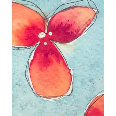 Ruby Flowers 1 & 2 aceo art card thumbnail 3