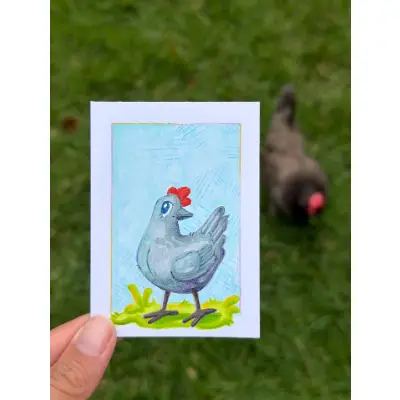 Silly Little Li'i - #1 of Silly Chicken Series aceo art card thumbnail 1