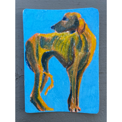 Skinny Dog aceo art card thumbnail 1
