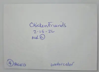 Chickenfriends aceo art card thumbnail 2