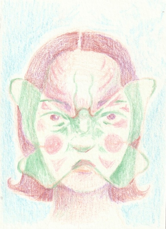 Butterfly Girl 1 aceo art card