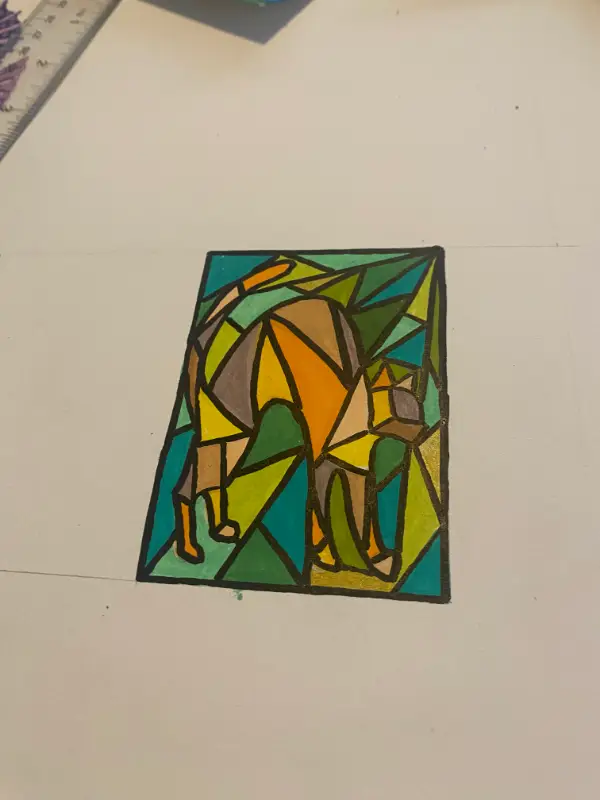 Stretching aceo art card