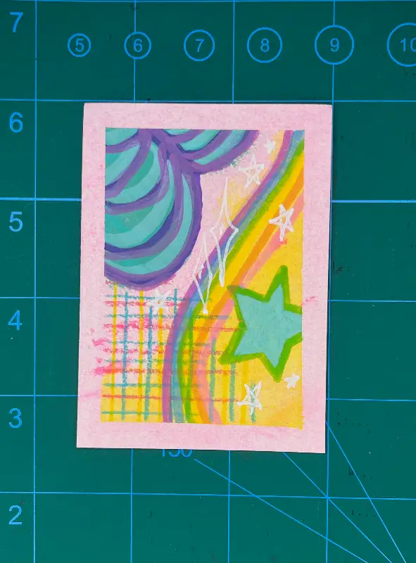 Pink Whimsy 1/9 aceo art card