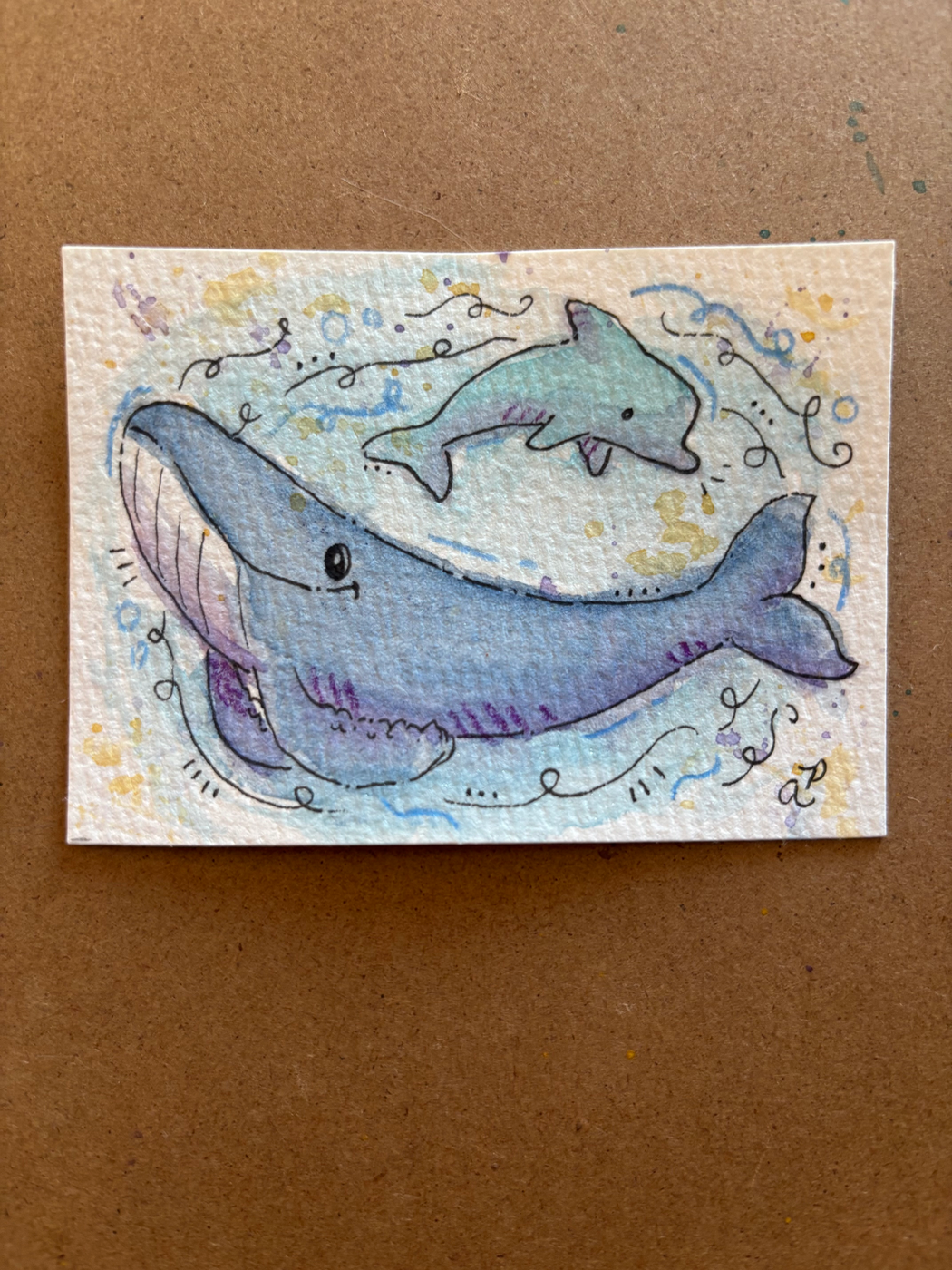 Big Blue aceo art card