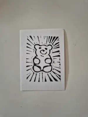 Gummy Bear - Diner Series - Original Linocut Print aceo art card thumbnail 2
