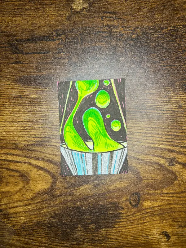 Neon Lava aceo art card