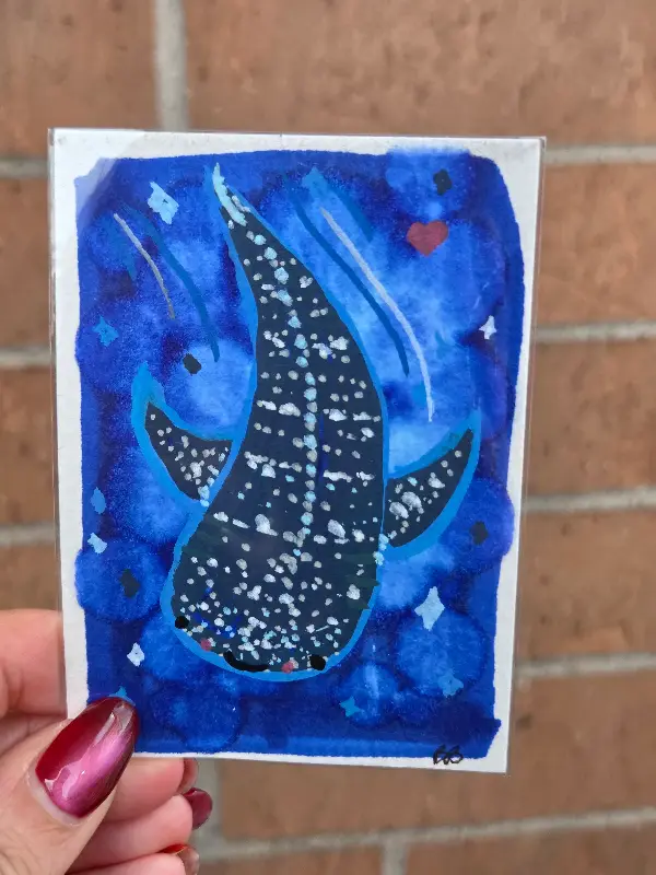 Whale Shark aceo art card