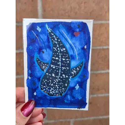 Whale Shark aceo art card thumbnail 1