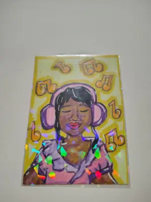 Music headphones ninthhouseoracle aceo art card thumbnail 1
