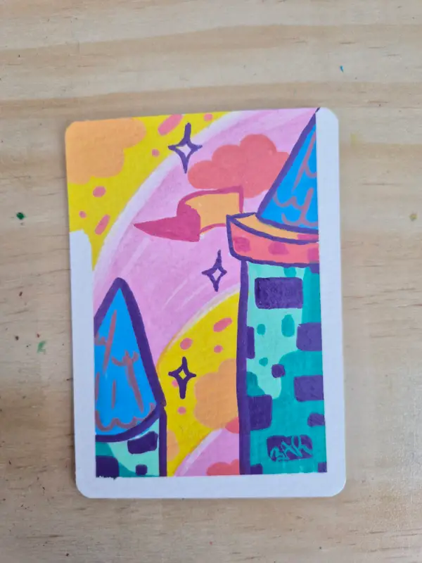 Some Colorful Princess Lives Here aceo art card