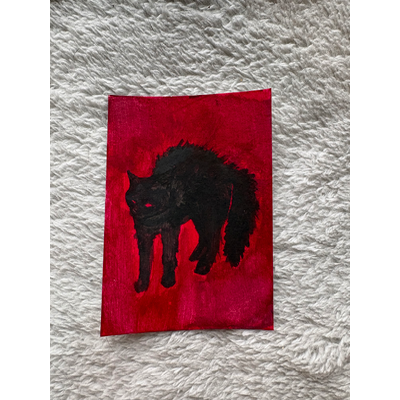 Scaredy Cat (3/3) aceo art card thumbnail 2