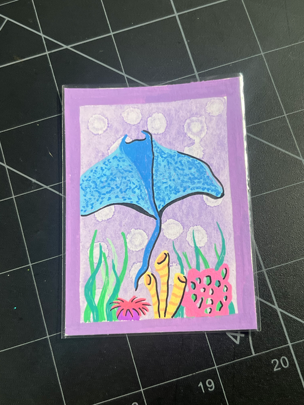 Manta Ray aceo art card
