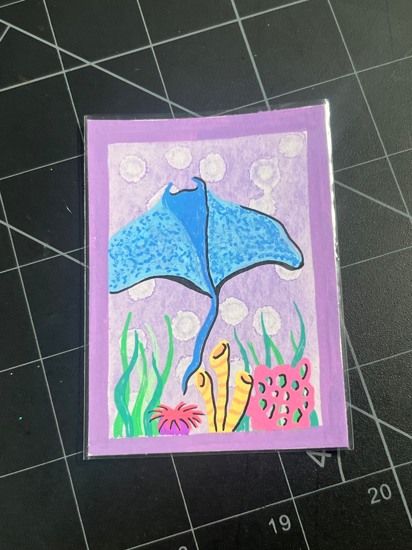 Manta Ray aceo art card