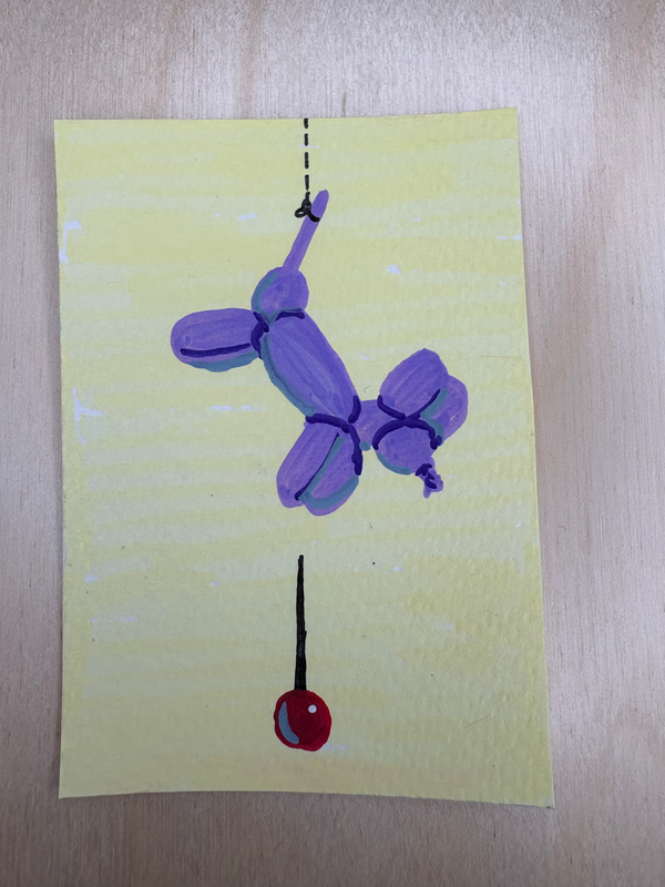 The Pin of Damocles aceo art card