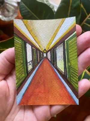 The Long Hallway aceo art card thumbnail 2