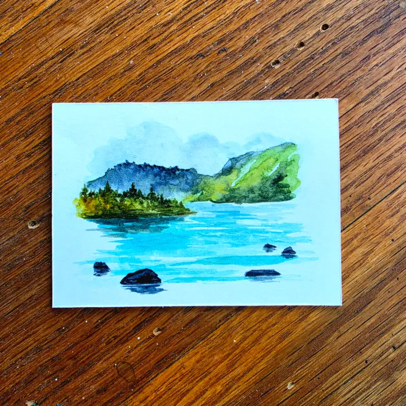 By the Lake aceo art card