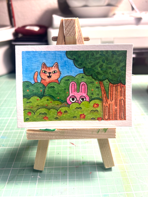 They’re on to your shenanigans aceo art card thumbnail 2