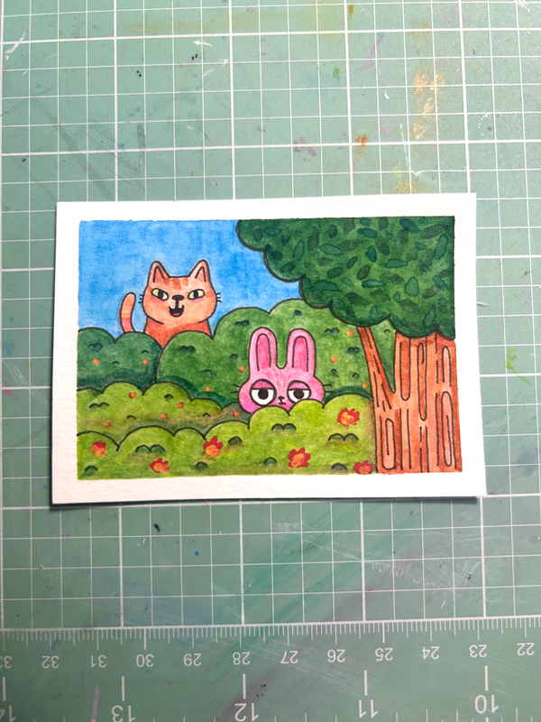 They’re on to your shenanigans aceo art card