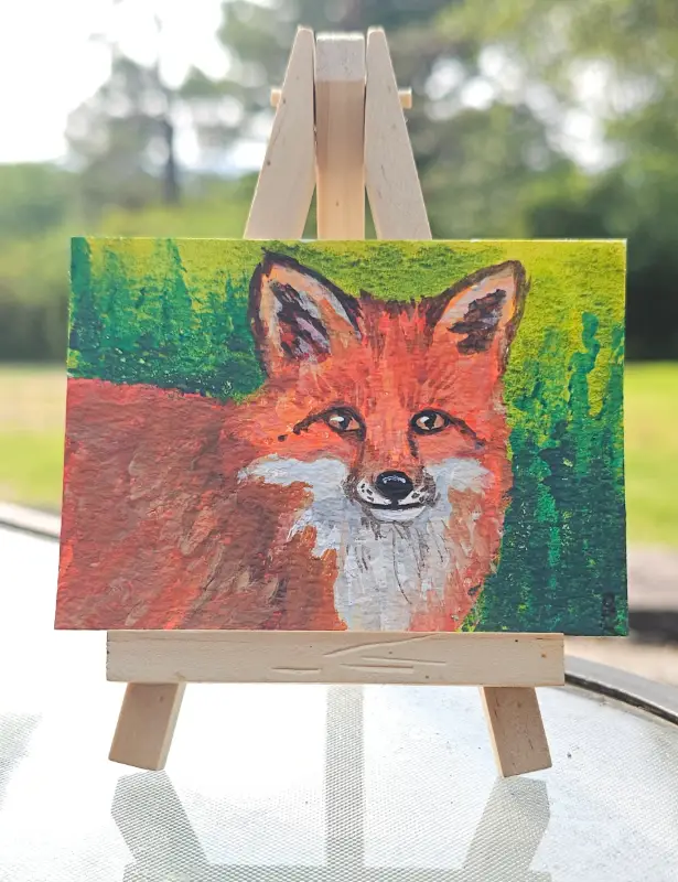 Red Fox aceo art card