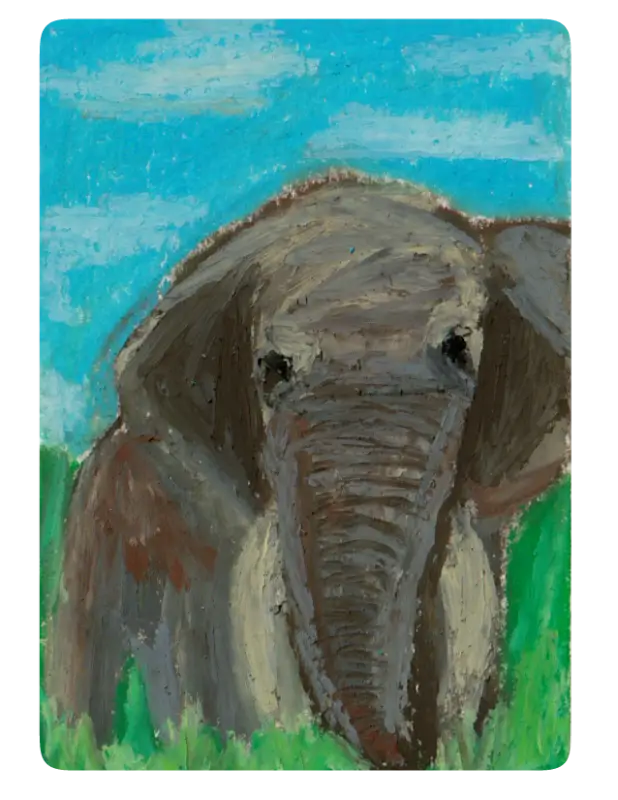 Elephant aceo art card