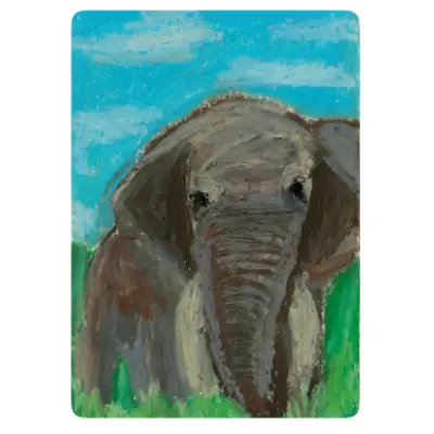 Elephant aceo art card thumbnail 2