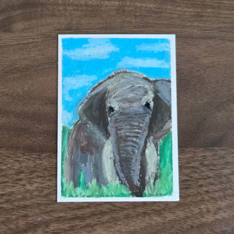 Elephant aceo art card