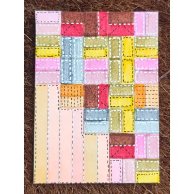 Log Cabin #1 - "Scraps" aceo art card thumbnail 1