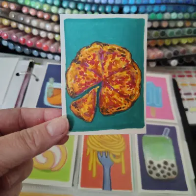 Stonefire Pizza aceo art card thumbnail 1