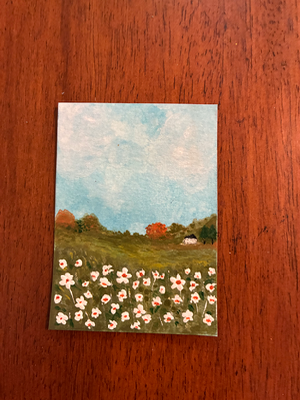 Tiny House In the Valley aceo art card thumbnail 2