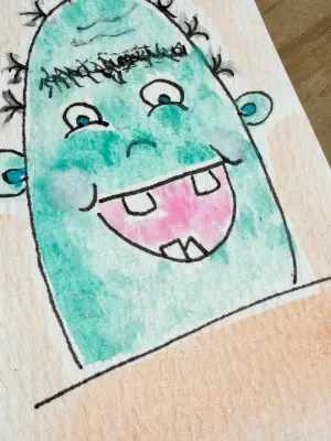 Burt | Little Weirdos Collection aceo art card thumbnail 3